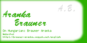 aranka brauner business card